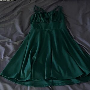 Francesca's Collections Dark Green Flowy Dress